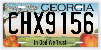 GA license plate CHX9156