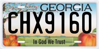 GA license plate CHX9160