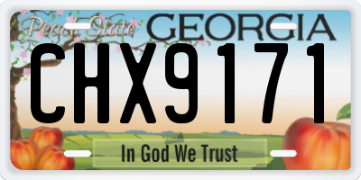 GA license plate CHX9171