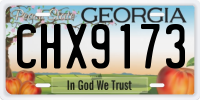 GA license plate CHX9173