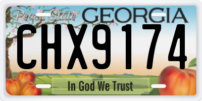 GA license plate CHX9174