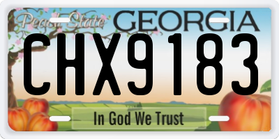 GA license plate CHX9183