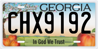 GA license plate CHX9192