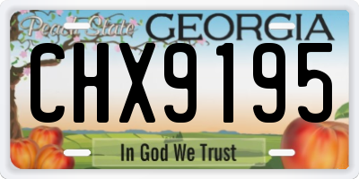 GA license plate CHX9195