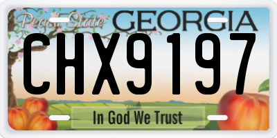 GA license plate CHX9197