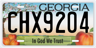 GA license plate CHX9204