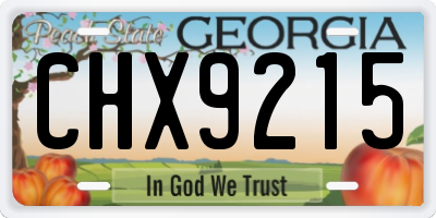GA license plate CHX9215