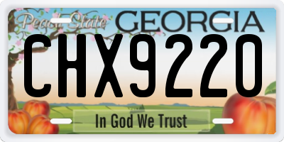 GA license plate CHX9220