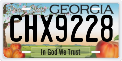 GA license plate CHX9228