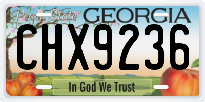 GA license plate CHX9236