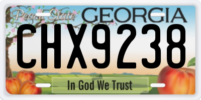 GA license plate CHX9238