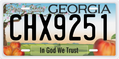 GA license plate CHX9251