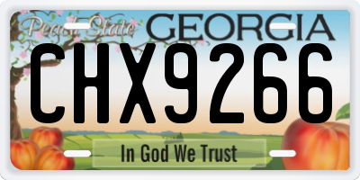 GA license plate CHX9266