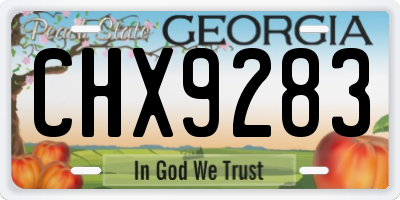 GA license plate CHX9283