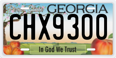 GA license plate CHX9300