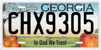 GA license plate CHX9305