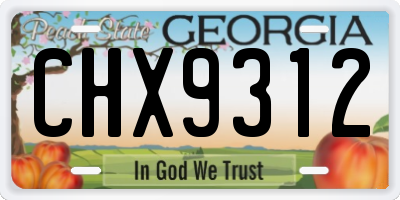 GA license plate CHX9312