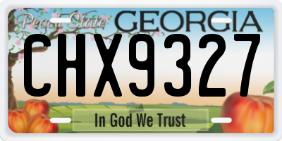 GA license plate CHX9327