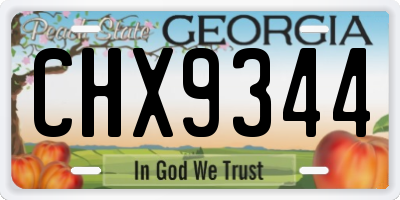 GA license plate CHX9344