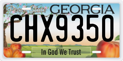 GA license plate CHX9350