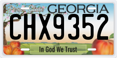 GA license plate CHX9352