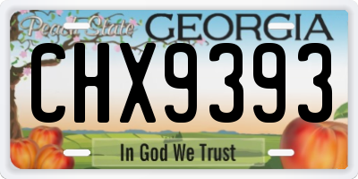 GA license plate CHX9393