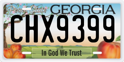 GA license plate CHX9399