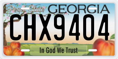 GA license plate CHX9404