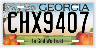 GA license plate CHX9407