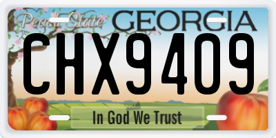 GA license plate CHX9409