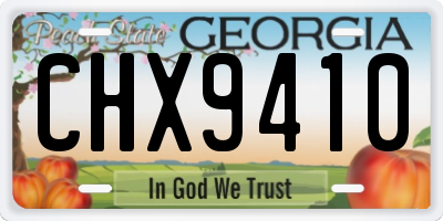 GA license plate CHX9410