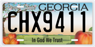GA license plate CHX9411