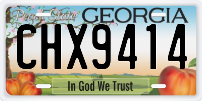 GA license plate CHX9414