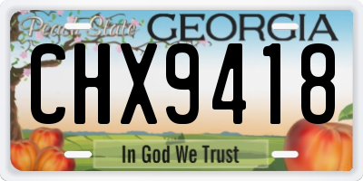 GA license plate CHX9418