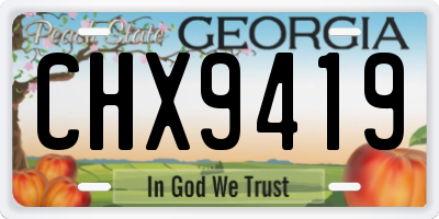 GA license plate CHX9419