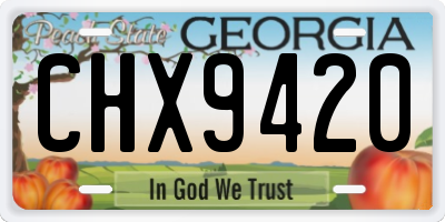 GA license plate CHX9420