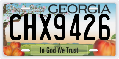 GA license plate CHX9426