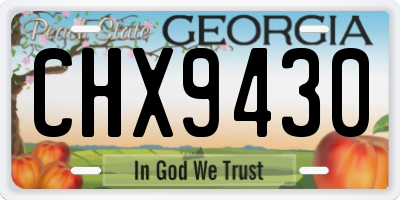 GA license plate CHX9430