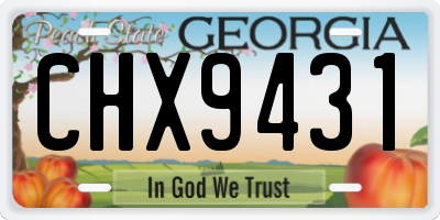 GA license plate CHX9431