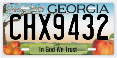 GA license plate CHX9432