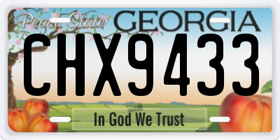 GA license plate CHX9433