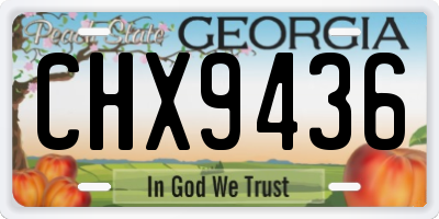 GA license plate CHX9436