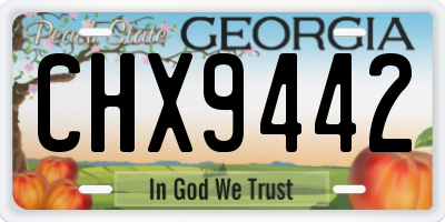 GA license plate CHX9442