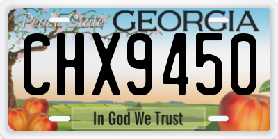 GA license plate CHX9450