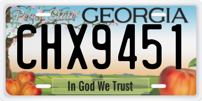 GA license plate CHX9451