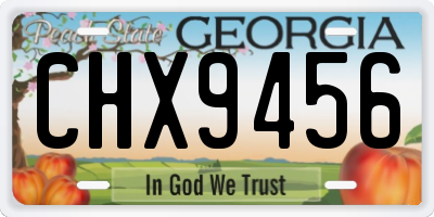 GA license plate CHX9456