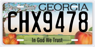 GA license plate CHX9478