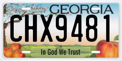GA license plate CHX9481