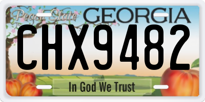 GA license plate CHX9482