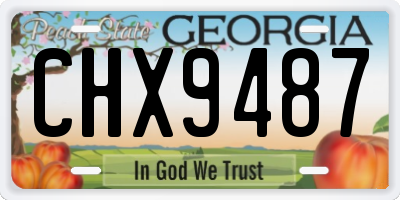 GA license plate CHX9487